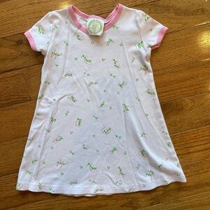 Beaufort Bonnet Company 3T pink dress with alphabet letters and vines.